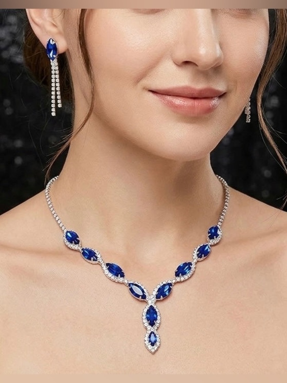 Blue Crystal jewelry Set